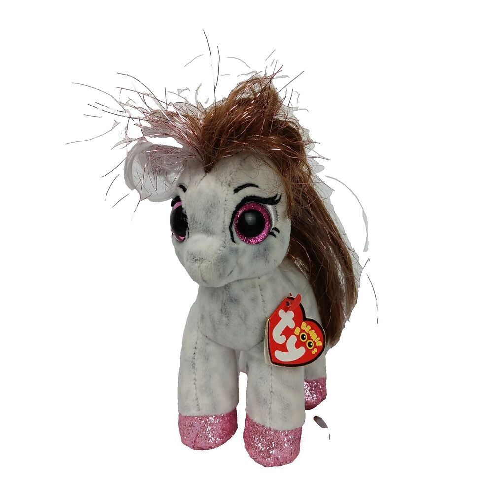 Ty Beanie Boos Cinnamon Plush Pony Horse Pink Sparkle June Birthday 6" Tags 2018